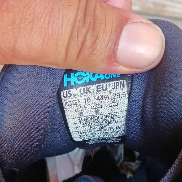 Hoka Bondi 8 Blue and Black Athletic Shoes with Maximalist Cushioning - Picture 14 of 15